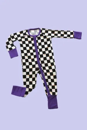 𝐒𝐀𝐋𝐄! 𝟓𝟎% 𝐎𝐅𝐅!  Bamboo Baby Pajamas - Double Zipper - Longies - Checkered Magic