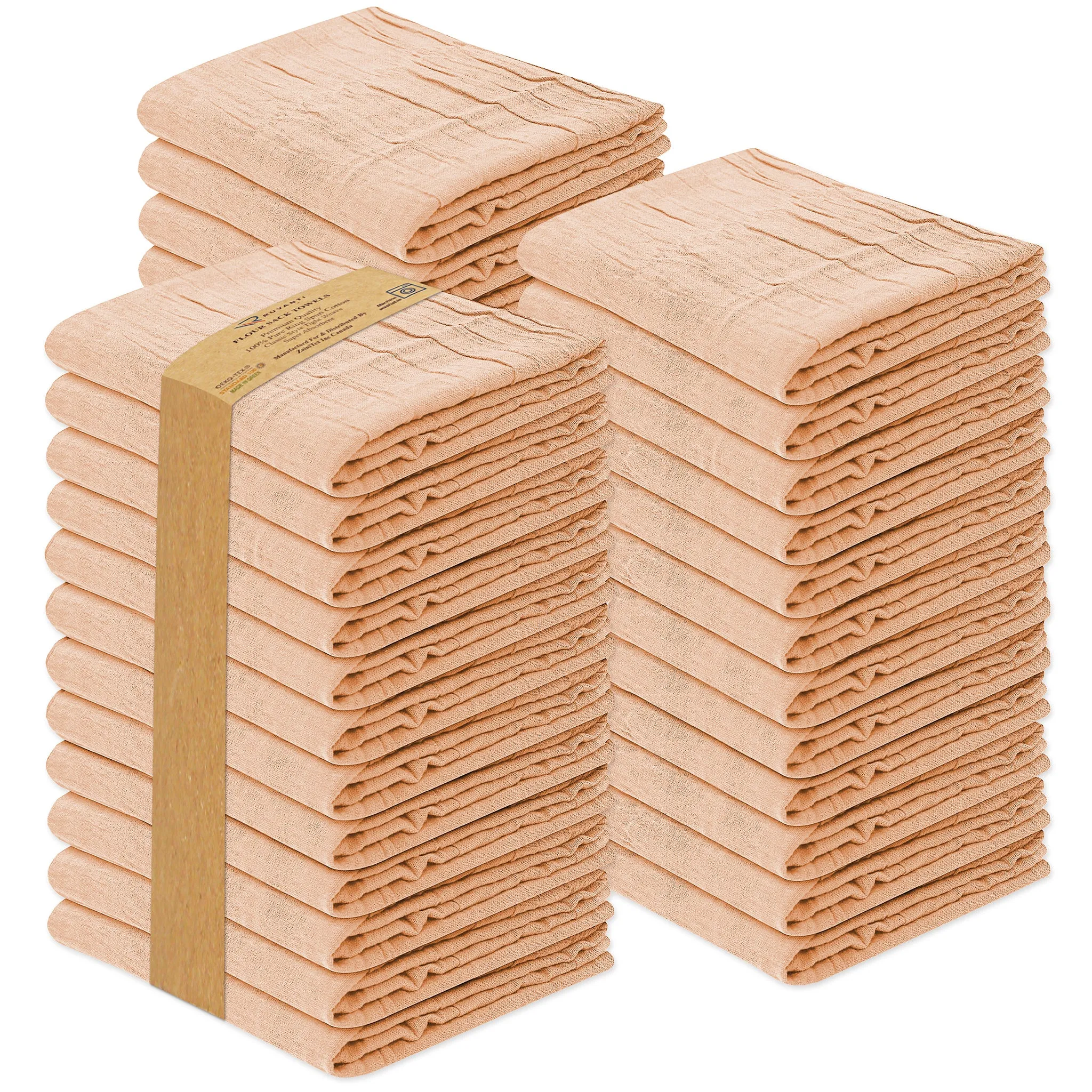 100% Ring Spun Cotton Flour Sack Towels by Ruvanti-36 Pack (28x28 Inches)