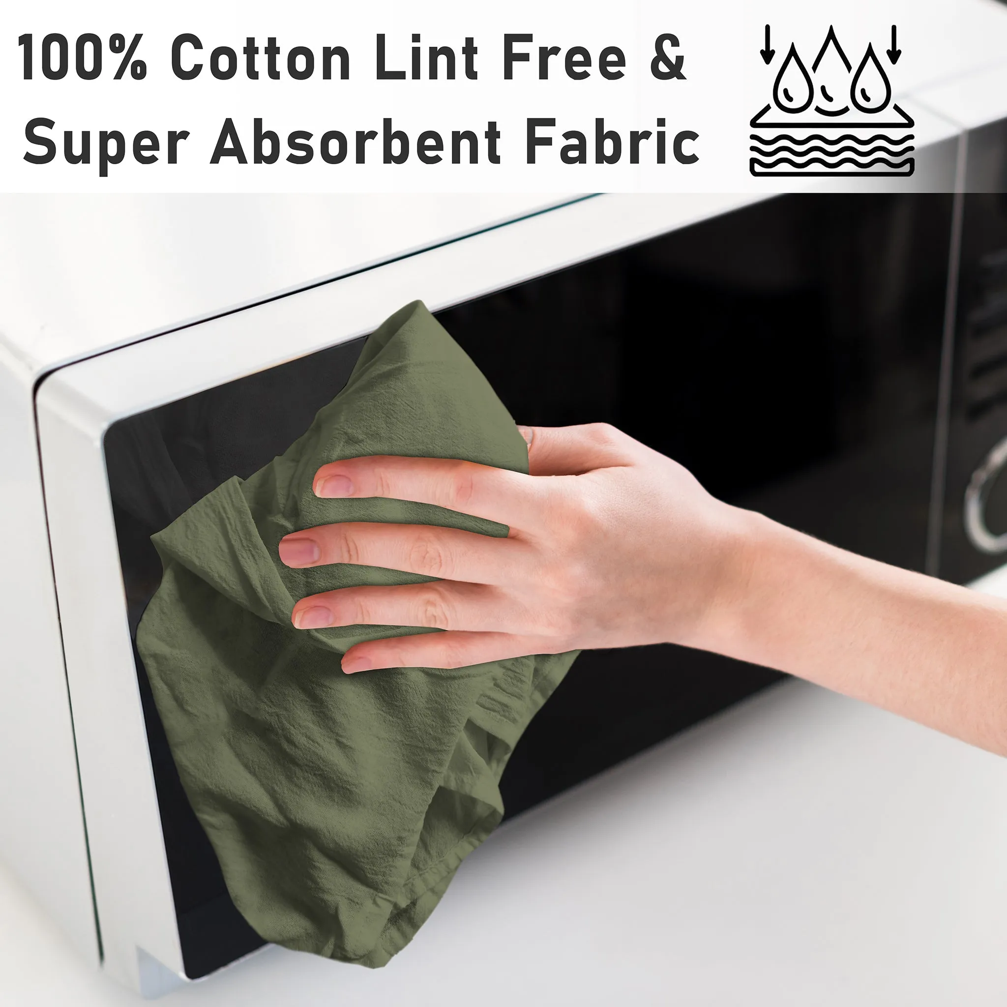 100% Ring Spun Cotton Flour Sack Towels by Ruvanti-36 Pack (28x28 Inches)