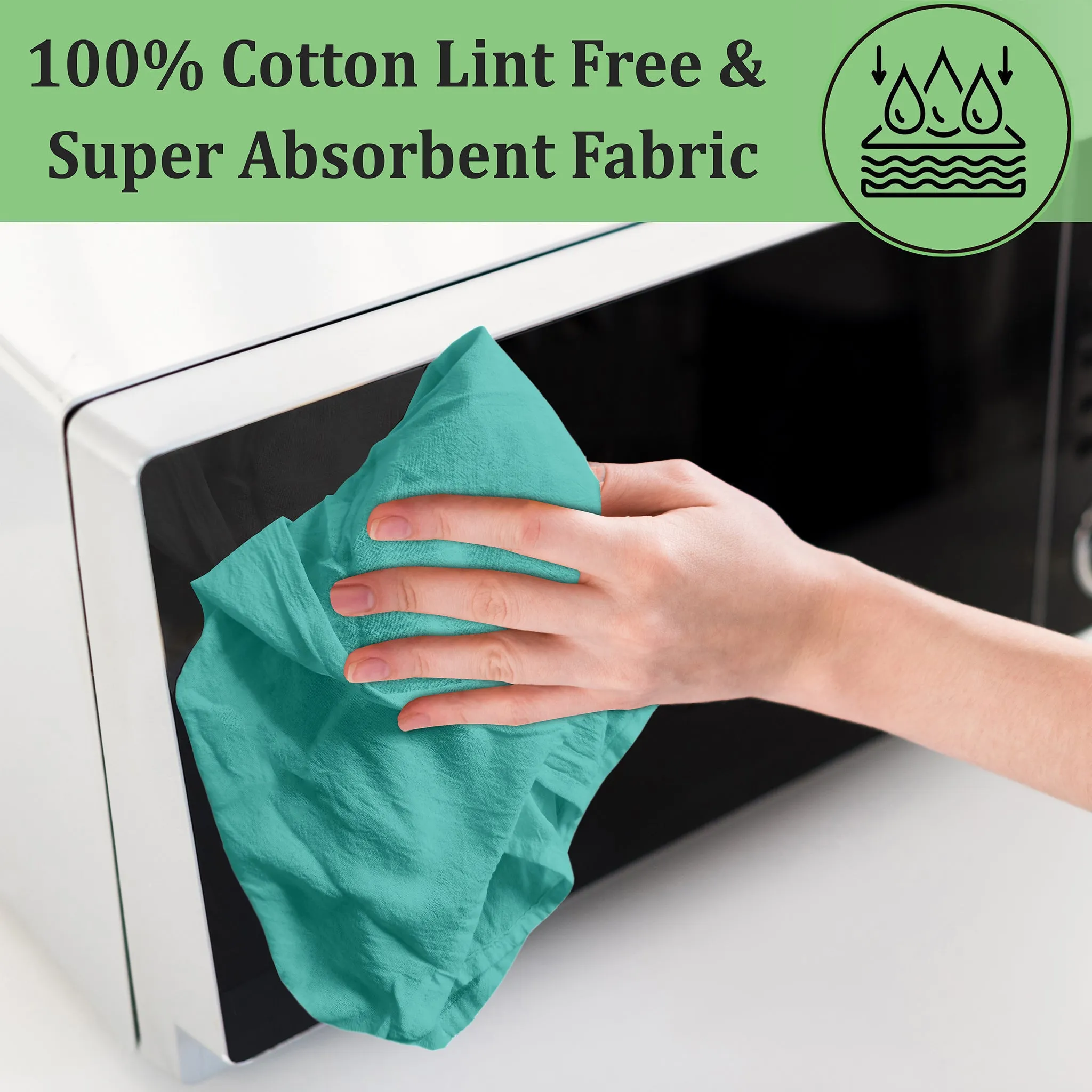 100% Ring Spun Cotton Flour Sack Towels by Ruvanti-36 Pack (28x28 Inches)
