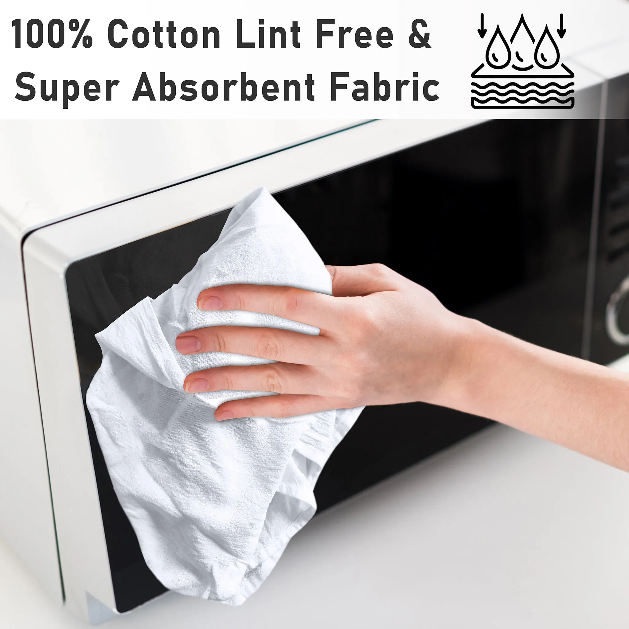100% Ring Spun Cotton Flour Sack Towels by Ruvanti-36 Pack (28x28 Inches)