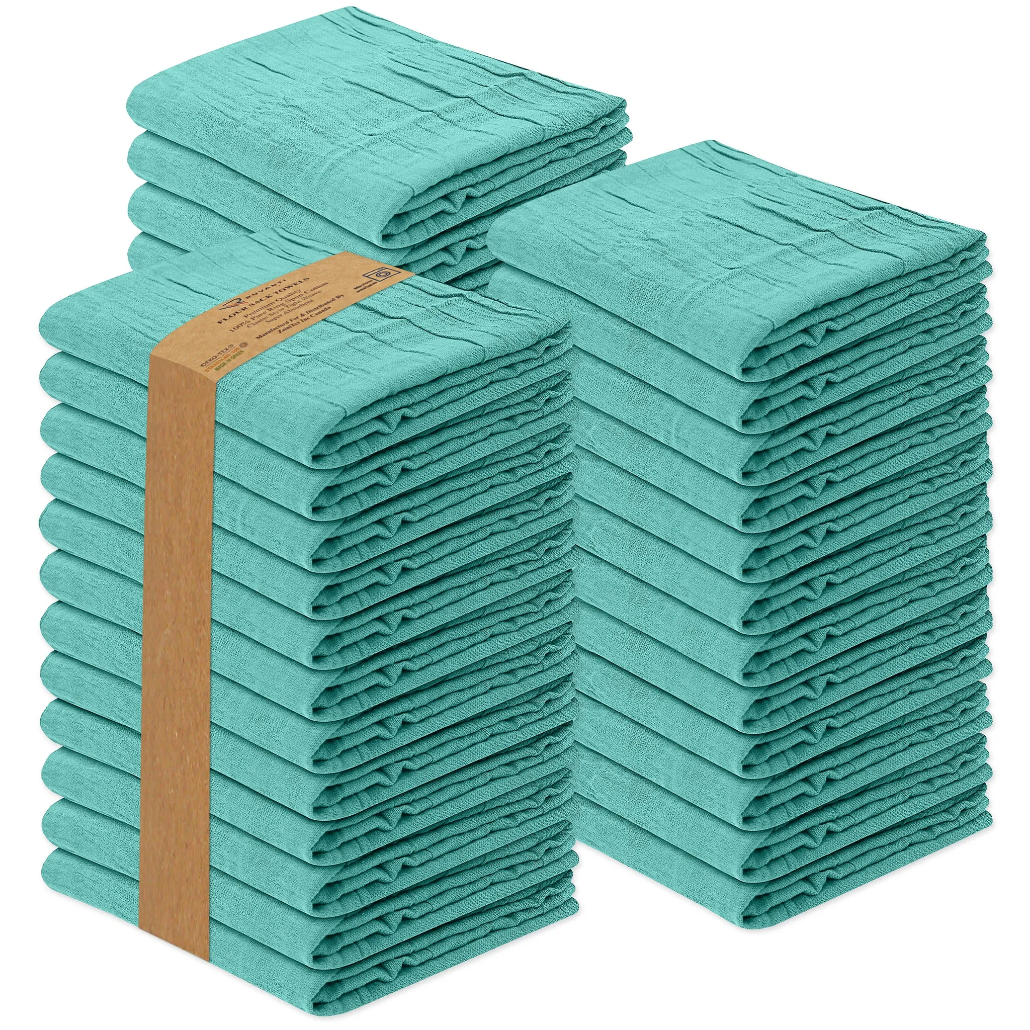 100% Ring Spun Cotton Flour Sack Towels by Ruvanti-36 Pack (28x28 Inches)