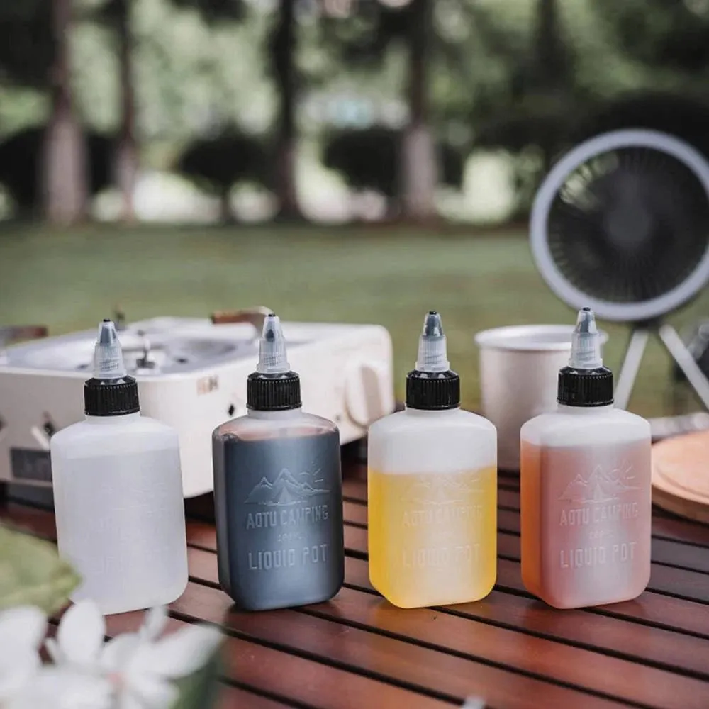 2 Pack Outdoor Condiment Bottles Oil Bottles Seasoning Fuel Oil Containers Dispensers for Camping BBQ Picnic Travel