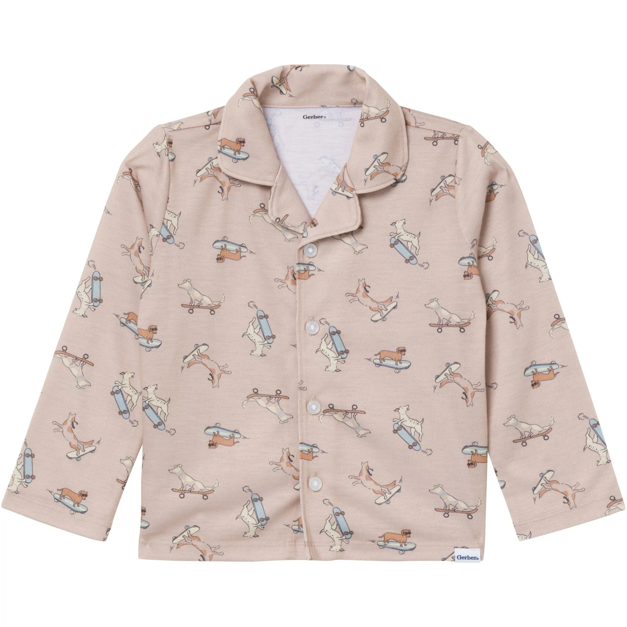 2-Piece Infant & Toddler Boys Dog Button Up Pajama Set