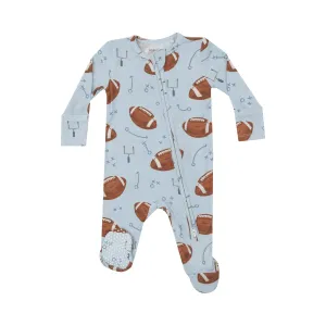 2-Way Zipper Footie - Footballs Blue by Angel Dear
