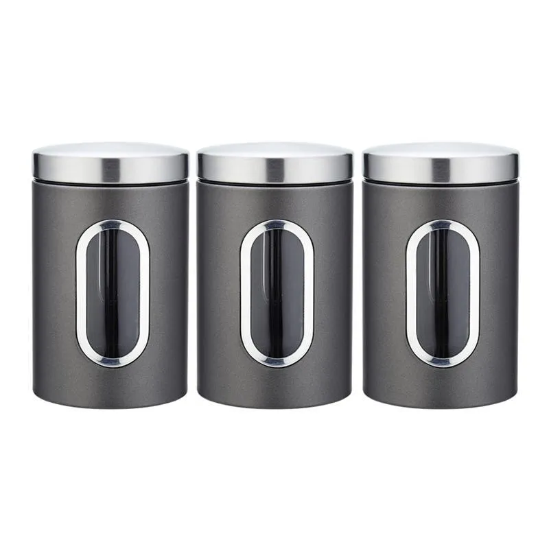 3Pcs Stainless Steel Food Storage Durable Jar