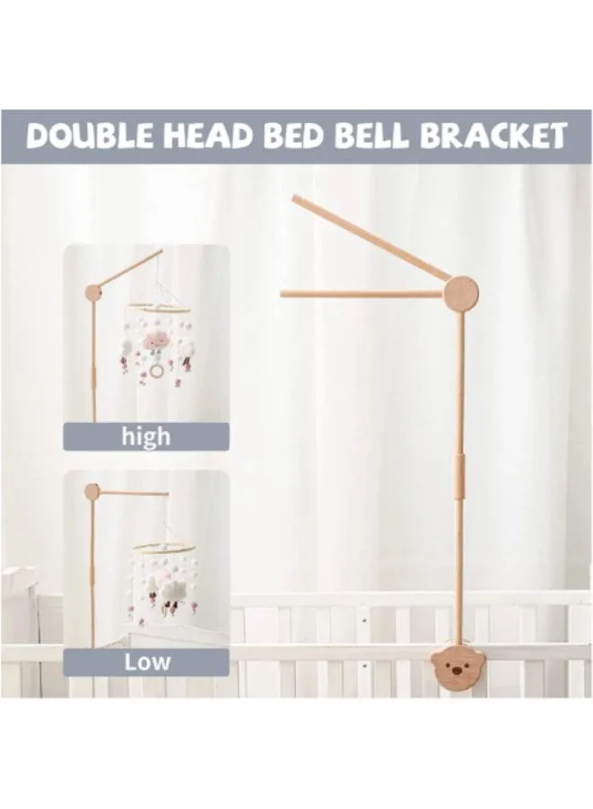 85.5 CM Wooden Baby Bed Mobile Crib Arm Baby Mobile Holder for Nursery Decor, Infant Bed Mobile Arm Holder