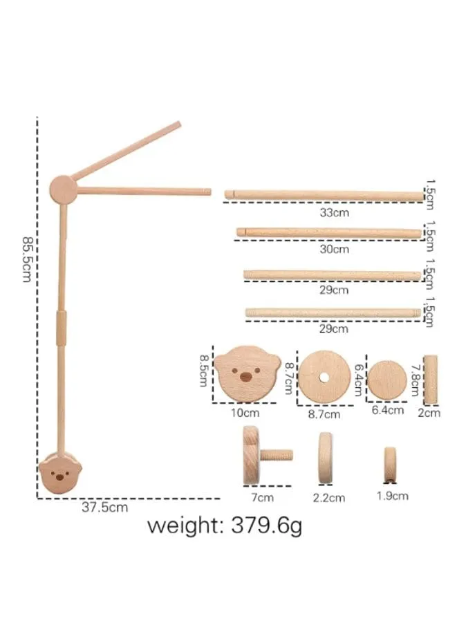 85.5 CM Wooden Baby Bed Mobile Crib Arm Baby Mobile Holder for Nursery Decor, Infant Bed Mobile Arm Holder