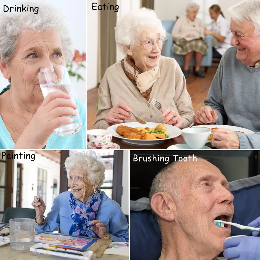 Adult Bibs, Dining Bib for Seniors with Crumb Catcher, Waterproof&Washable Eating Bibs, Clothing Protector for Seniors 2Pack Flower And Butterfly for Elderly