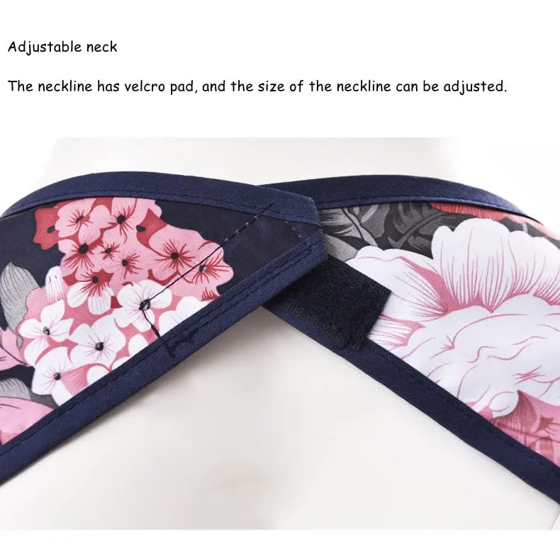 Adult Bibs, Dining Bib for Seniors with Crumb Catcher, Waterproof&Washable Eating Bibs, Clothing Protector for Seniors 2Pack Flower And Butterfly for Elderly