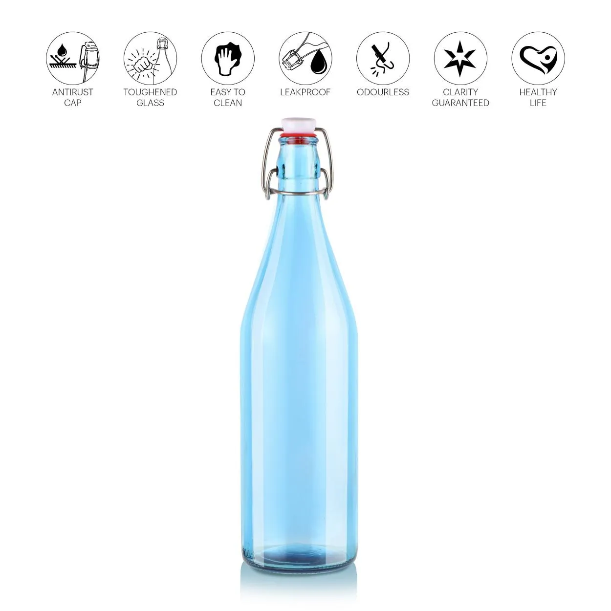 Aquaria Glass Water Bottle, 1000ml