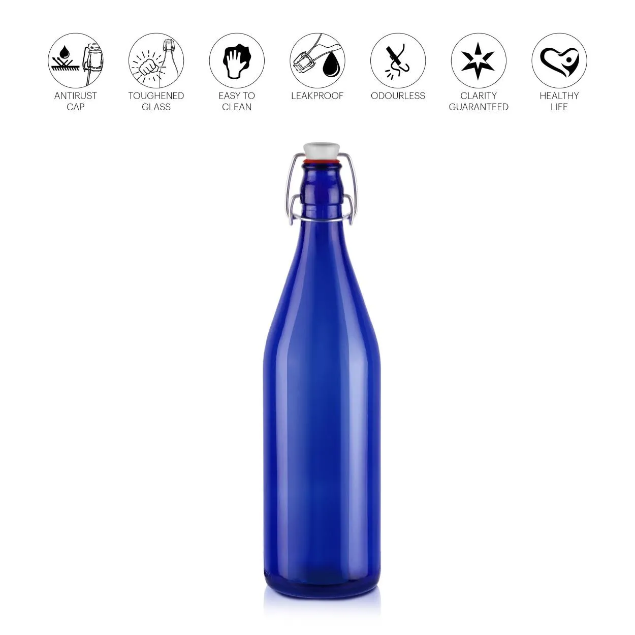 Aquaria Glass Water Bottle, 1000ml
