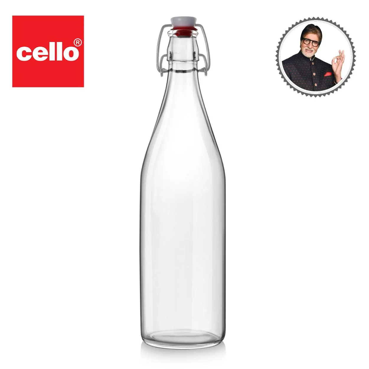 Aquaria Glass Water Bottle, 1000ml