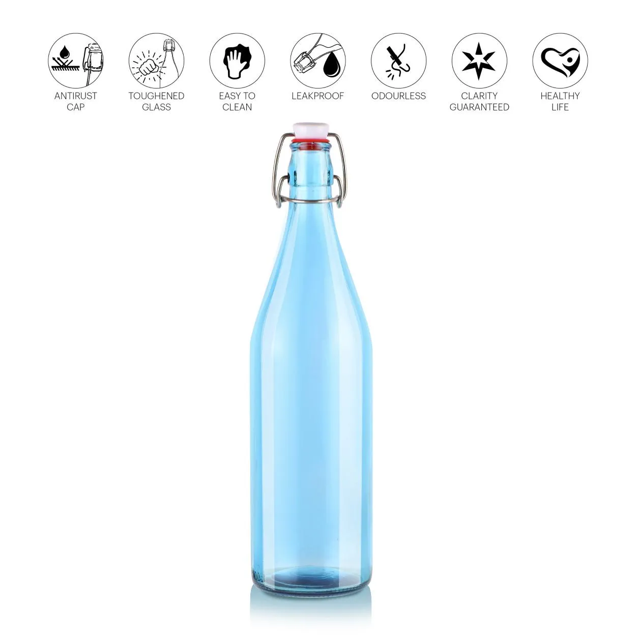 Aquaria Glass Water Bottle, 1000ml