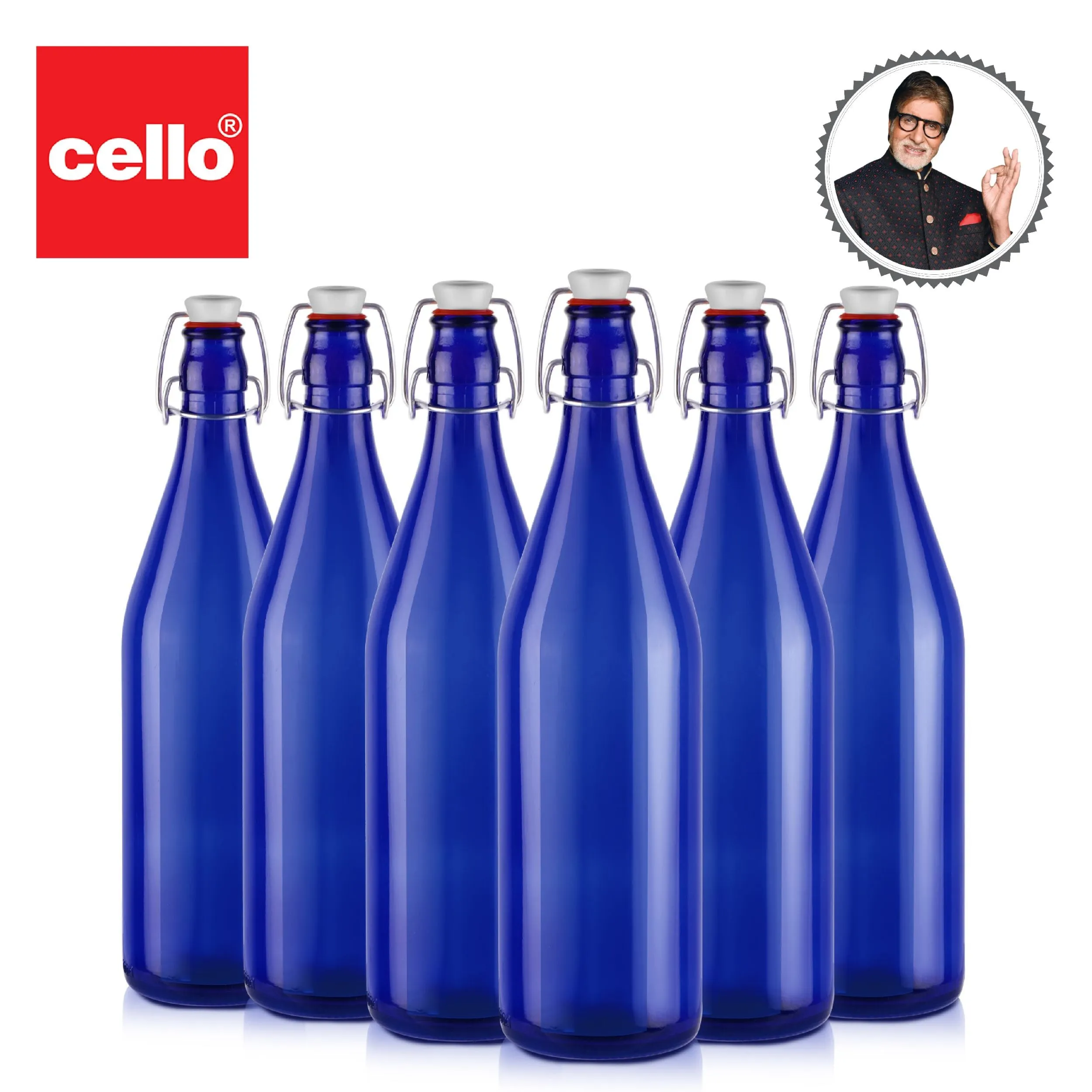 Aquaria Glass Water Bottle, 1000ml
