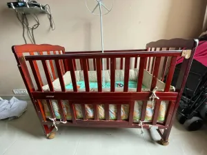 BABYHUG Cot/Crib for Baby- Brown , Dimensions:-Width: 68 cm ,Height: 89 cm,Depth: 85 cm