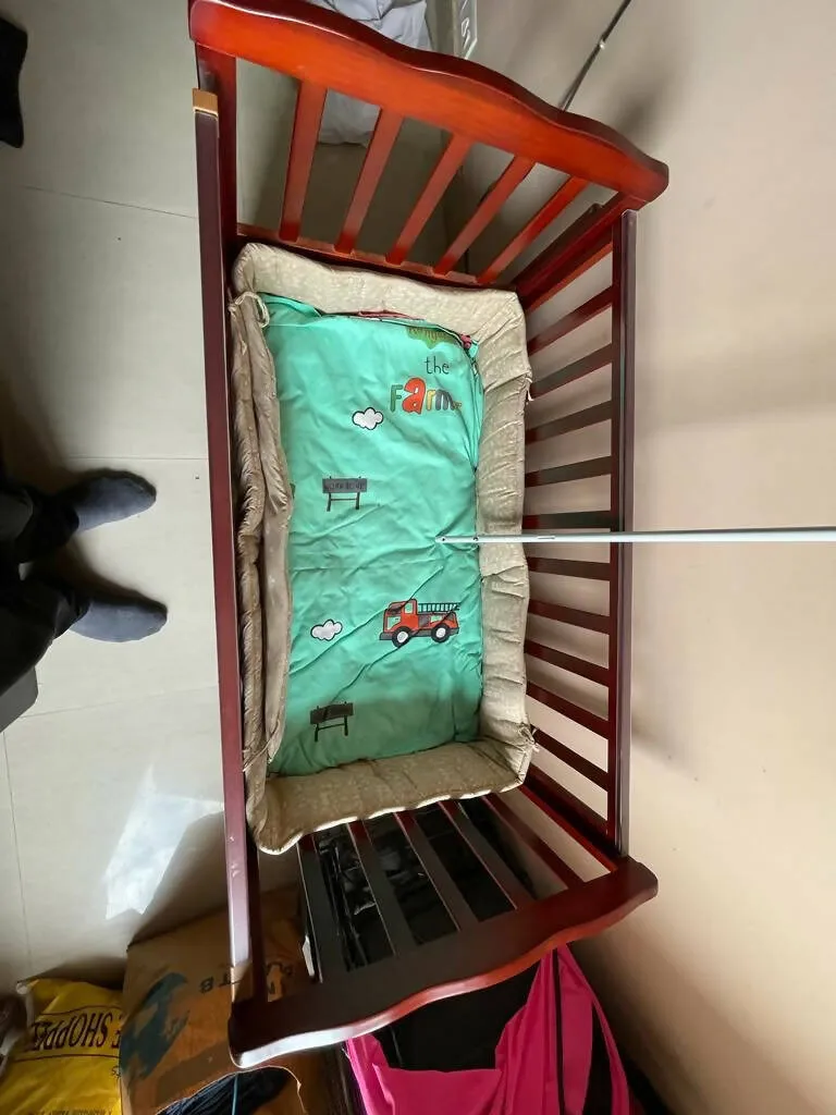 BABYHUG Cot/Crib for Baby- Brown , Dimensions:-Width: 68 cm ,Height: 89 cm,Depth: 85 cm
