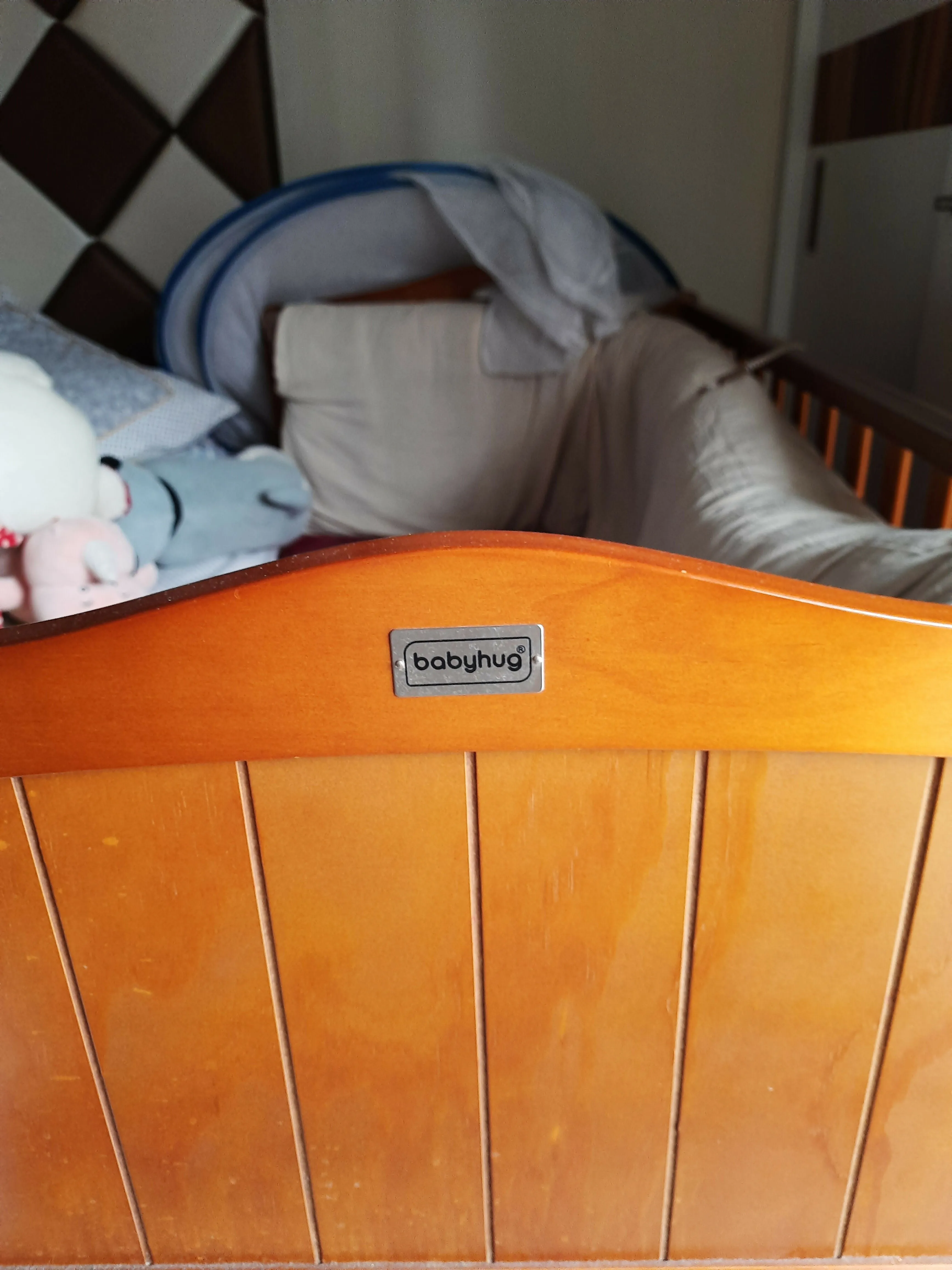 BABYHUG Merlino 2 in 1 Wooden Baby Cot, Dimensions: 148*83*14 cm