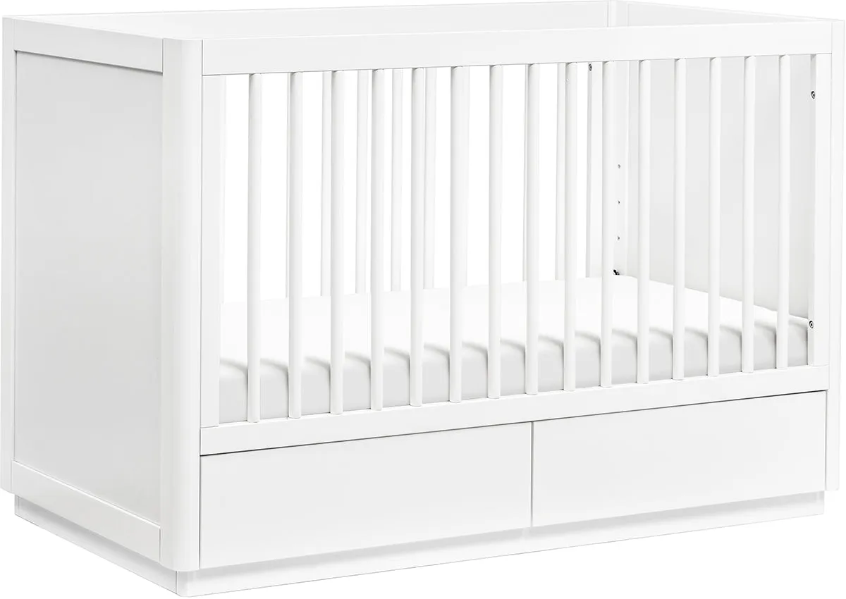 Babyletto Bento 3-in-1 Convertible Storage Crib w/ Toddler Bed Conversion Kit - White