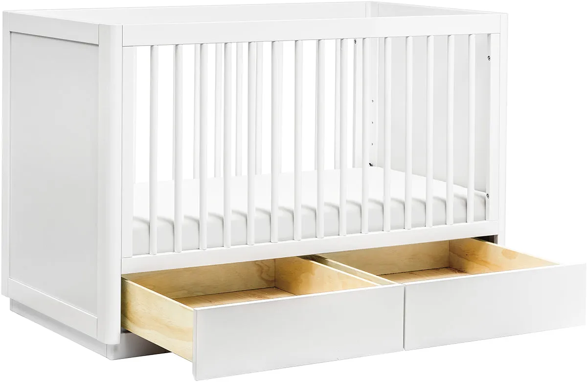 Babyletto Bento 3-in-1 Convertible Storage Crib w/ Toddler Bed Conversion Kit - White