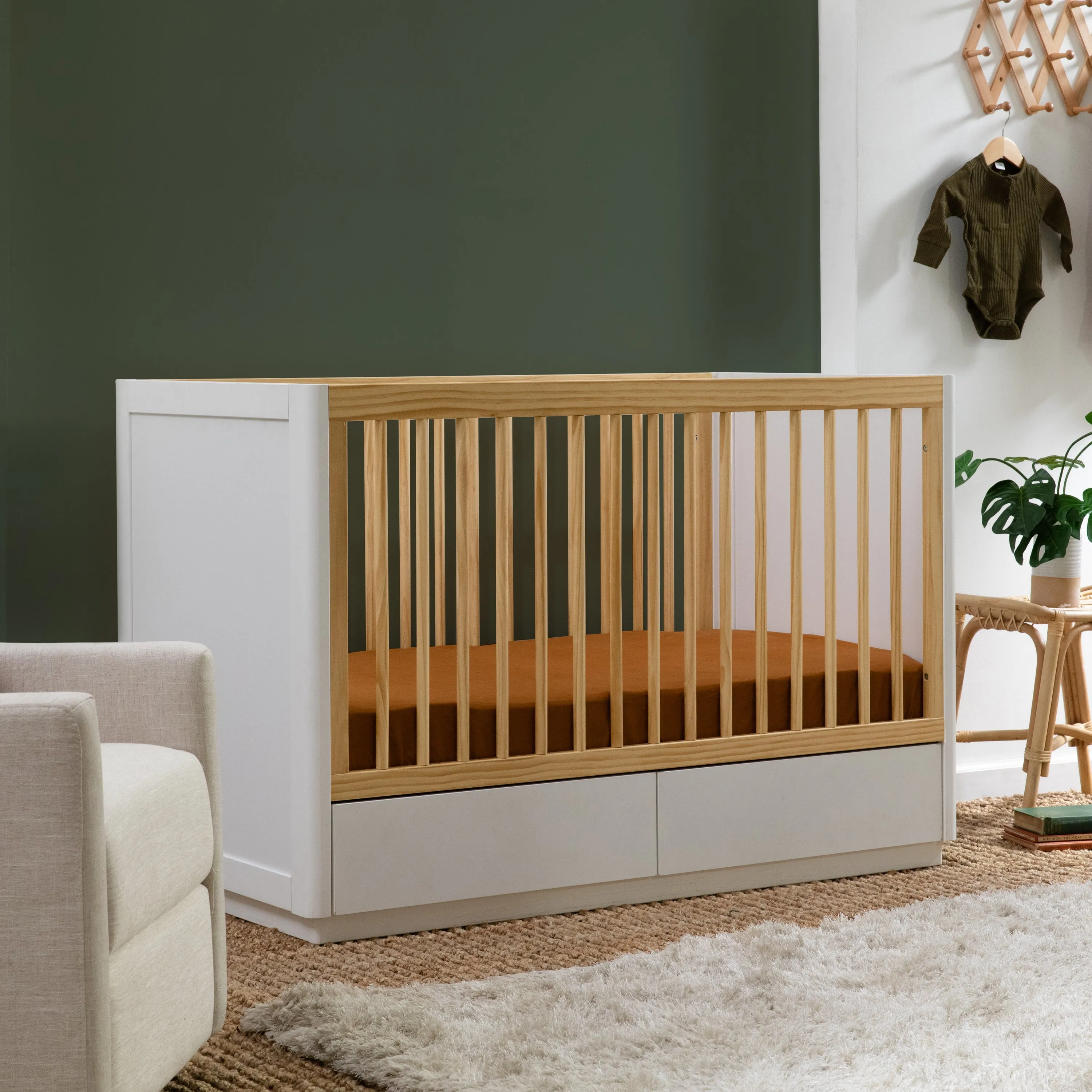 Babyletto Bento 3-in-1 Convertible Storage Crib with Toddler Bed Conversion Kit
