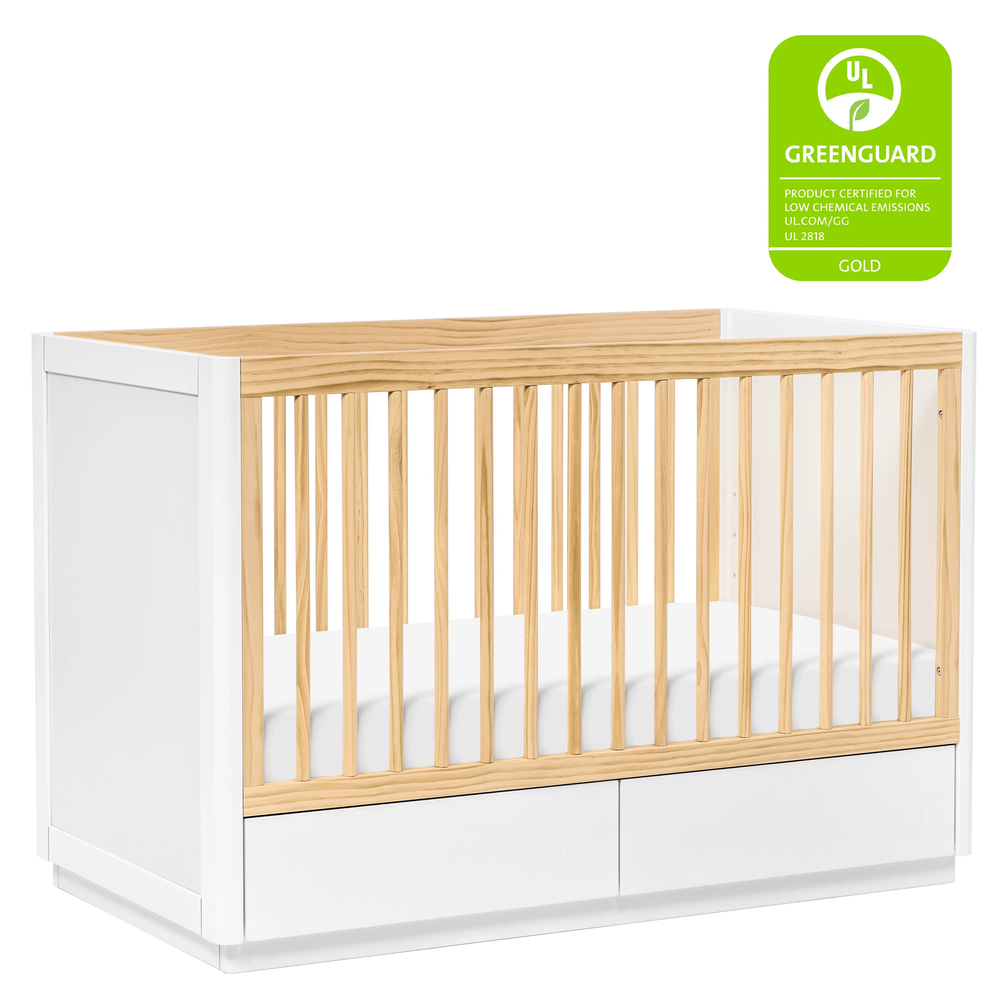 Babyletto Bento 3-in-1 Convertible Storage Crib with Toddler Bed Conversion Kit