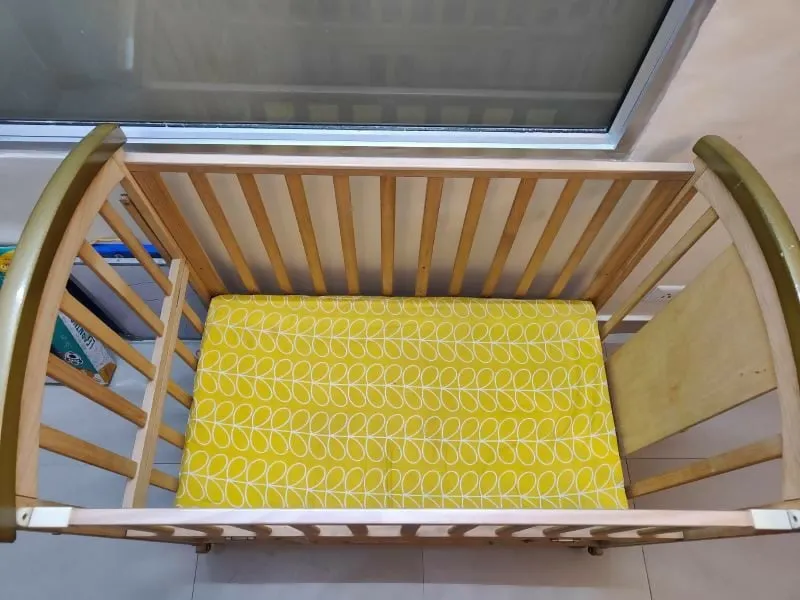 BABYTEDDY ® 9 in 1 Patented Multifunctional Baby Crib, Baby Wooden Cot, Baby Bed Cradle, Rocker/Swing,Convertible Desk and Kid’s Sofa with Mattress and Mosquito Net (Natural), Dimensions: 106L x 65W x 94H cm