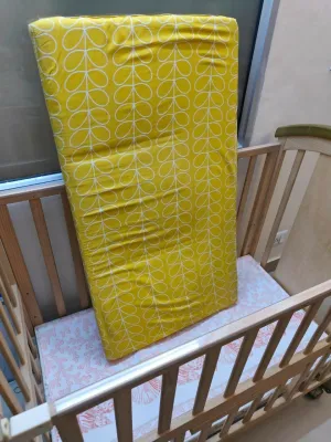 BABYTEDDY ® 9 in 1 Patented Multifunctional Baby Crib, Baby Wooden Cot, Baby Bed Cradle, Rocker/Swing,Convertible Desk and Kid’s Sofa with Mattress and Mosquito Net (Natural), Dimensions: 106L x 65W x 94H cm