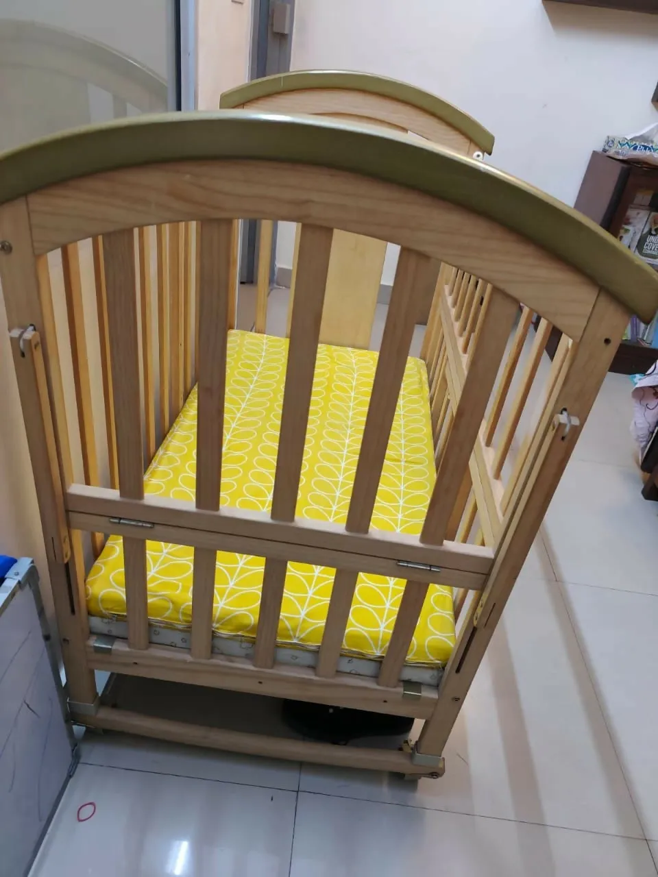 BABYTEDDY ® 9 in 1 Patented Multifunctional Baby Crib, Baby Wooden Cot, Baby Bed Cradle, Rocker/Swing,Convertible Desk and Kid’s Sofa with Mattress and Mosquito Net (Natural), Dimensions: 106L x 65W x 94H cm
