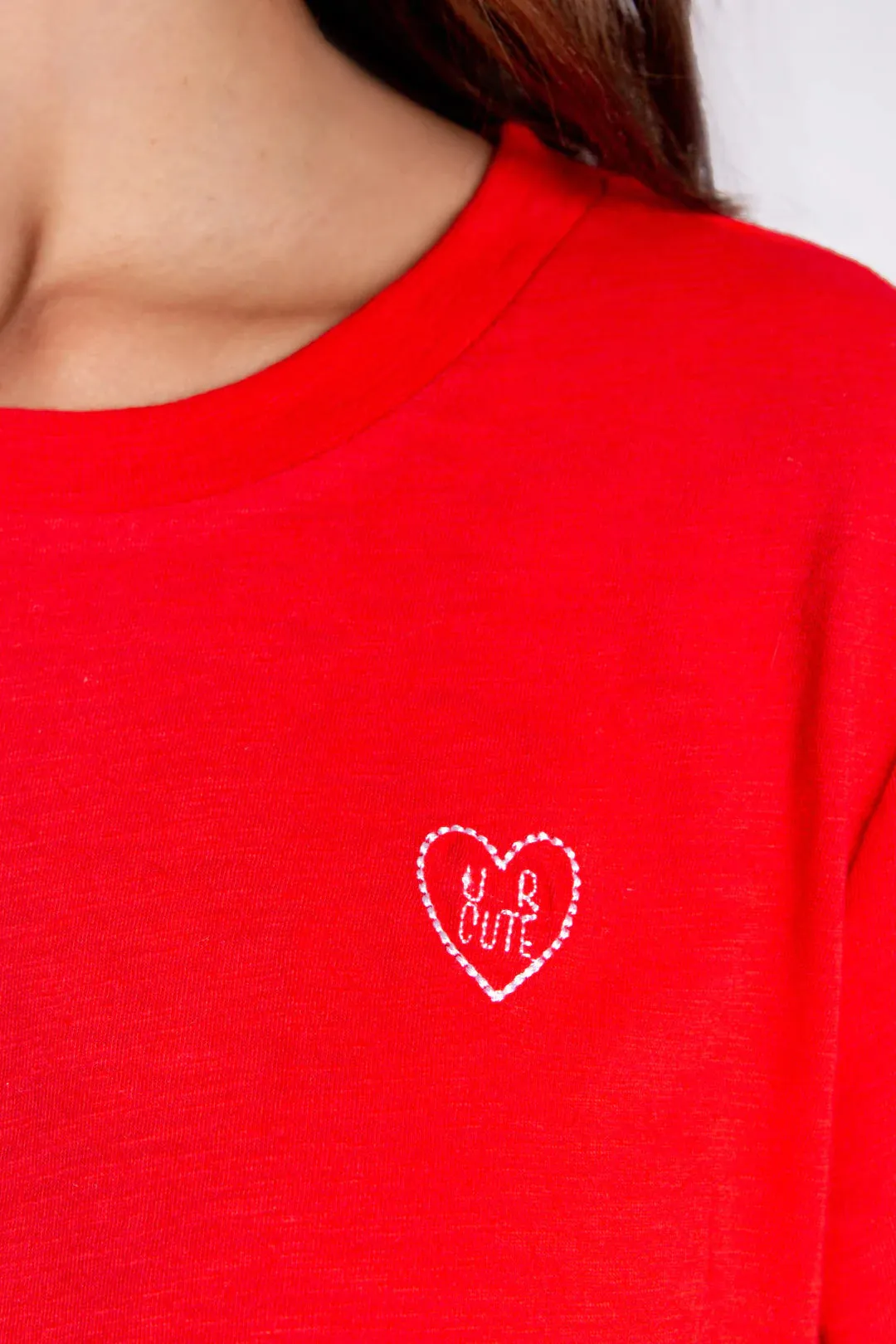 Be Mine Short Sleeve Tee in Cherry Red