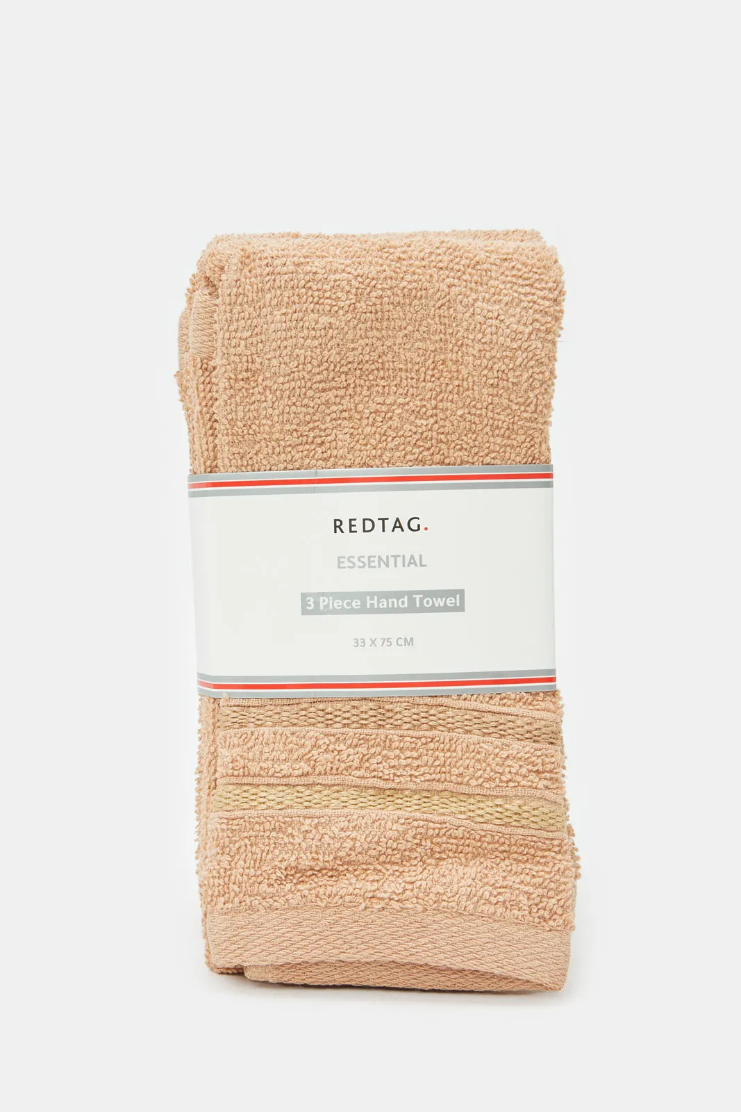 Beige Cotton Hand Towel Set (Pack of 3)