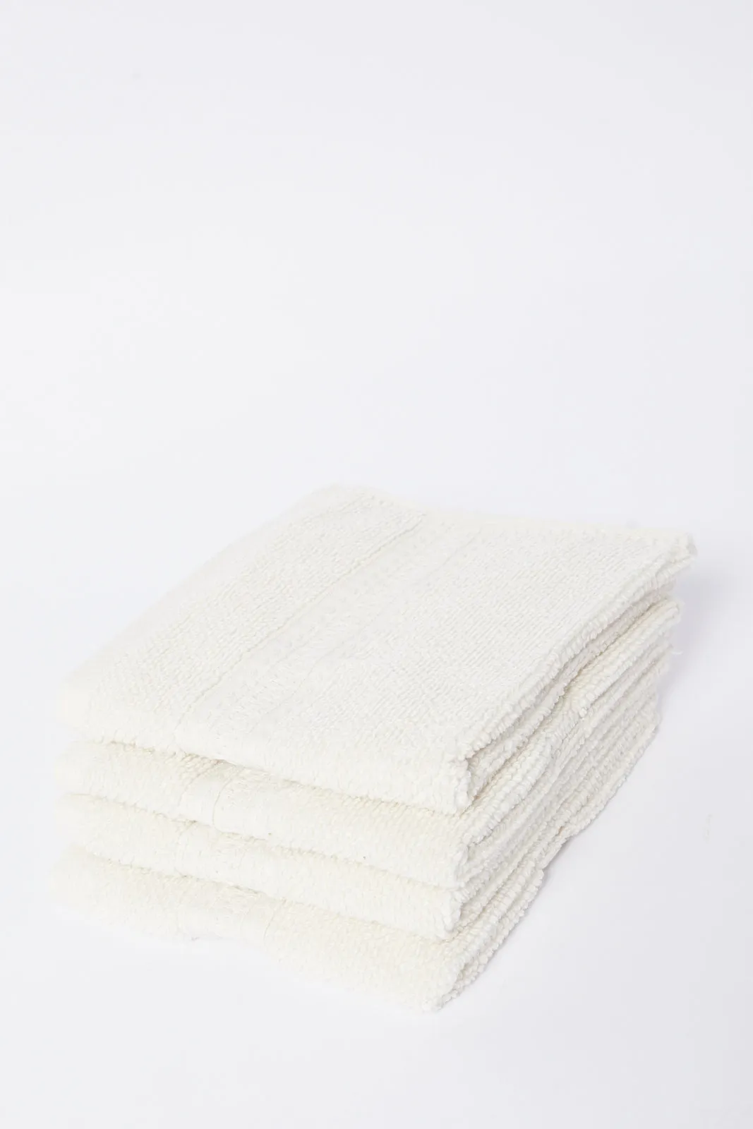Beige Textured Cotton Face Towel Set (4 Piece)