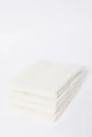 Beige Textured Cotton Face Towel Set (4 Piece)
