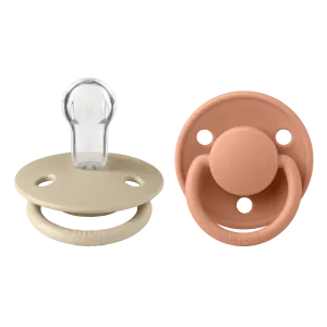 BIBS De Lux Silicone Pacifier 2 Pack - Vanilla/Peach
