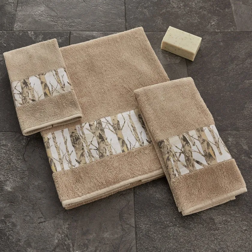 Birch-Forest Terry Fingertip Towels - Set of 2