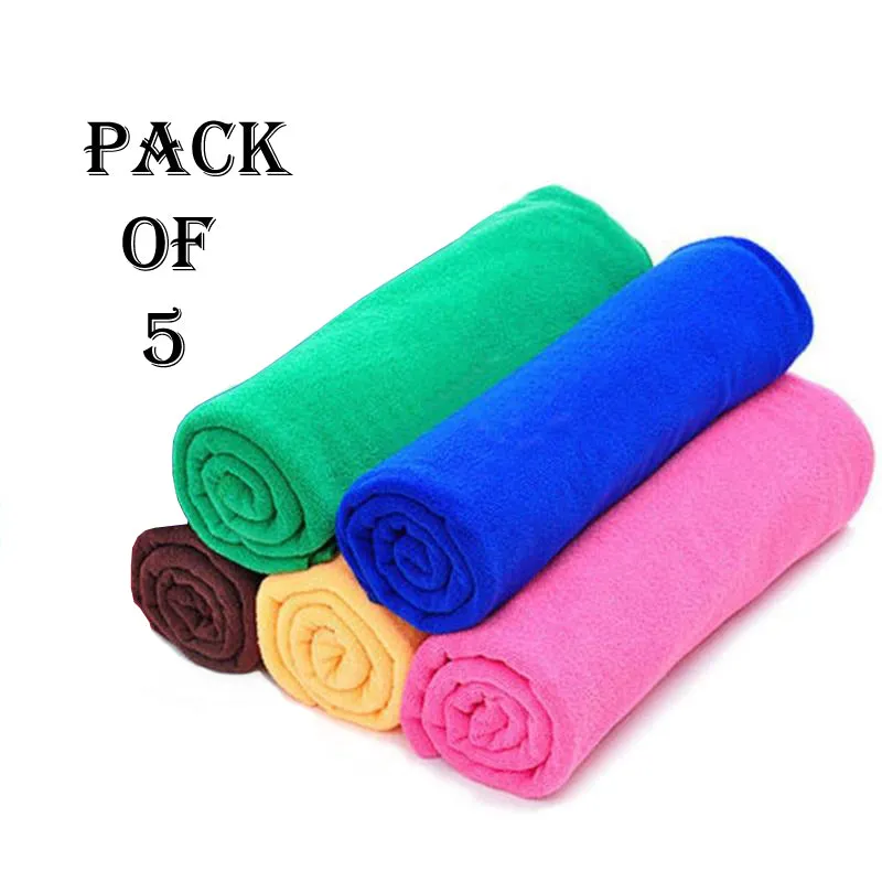 Buy Pack of 5 Microfiber Bath Towels – Super Absorbent & Soft
