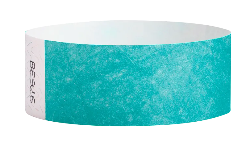 Caribbean Blue Tyvek Solid Wristbands