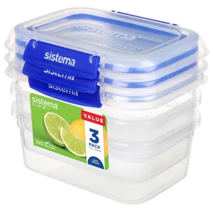 CH254 Sistema Klip It Plus Storage Containers 1Ltr (Pack of 3)