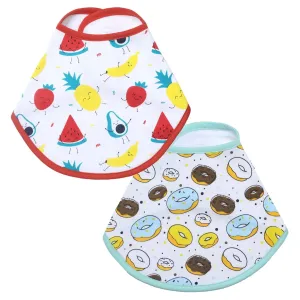 Combo of Fruity Cutie And Sweet Like A Doughnut Feeding Bibs- (Pack of 2)