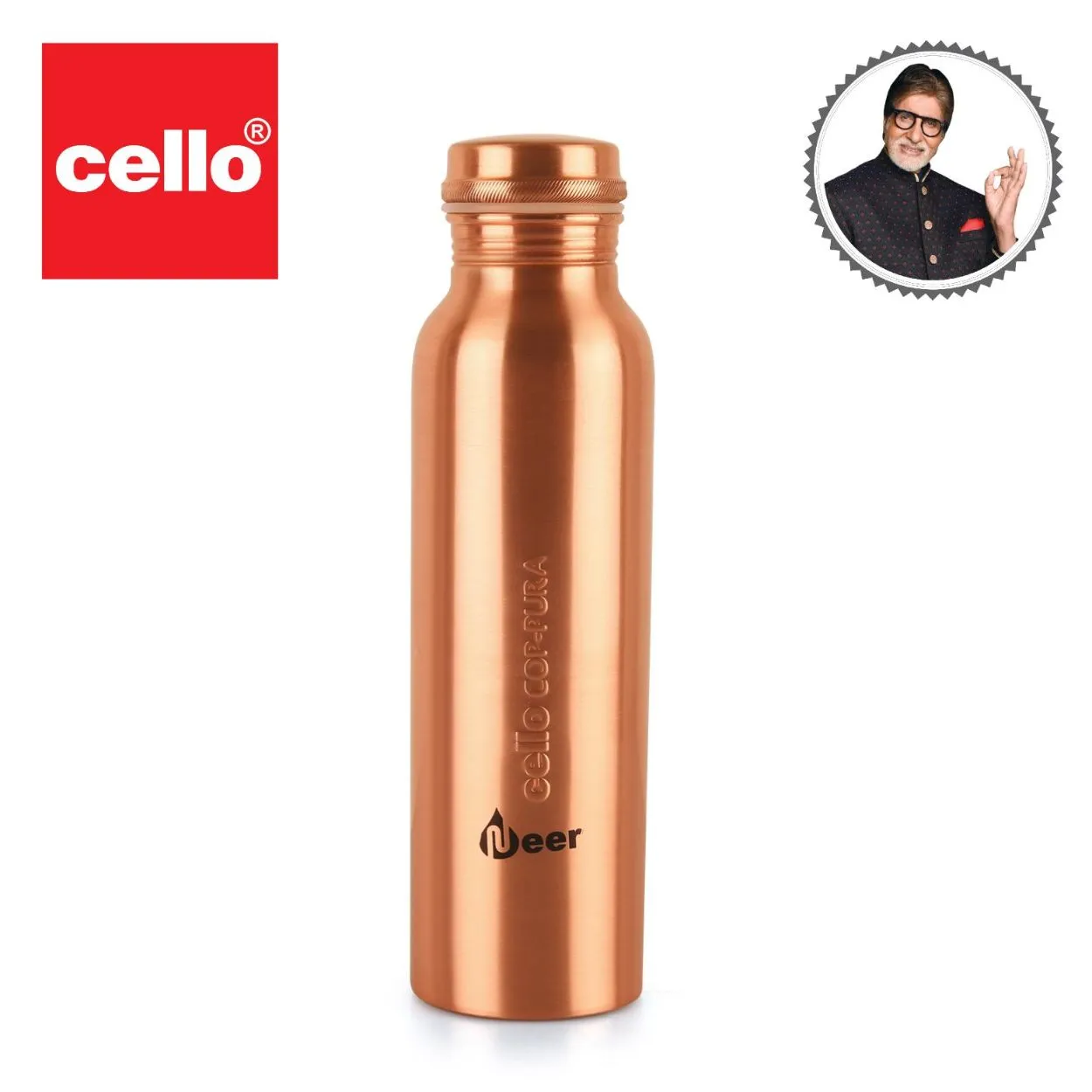 Cop-Pura Neer Copper Water Bottle, 1000ml