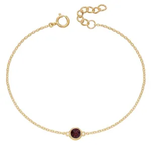 Crystal Birthstone Bracelet. Yellow gold plating