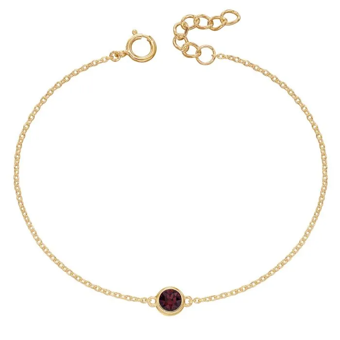 Crystal Birthstone Bracelet. Yellow gold plating