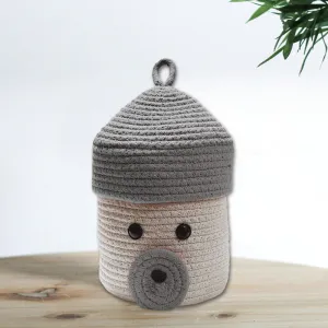 Cub Caddy Cotton Storage Basket - Grey & White