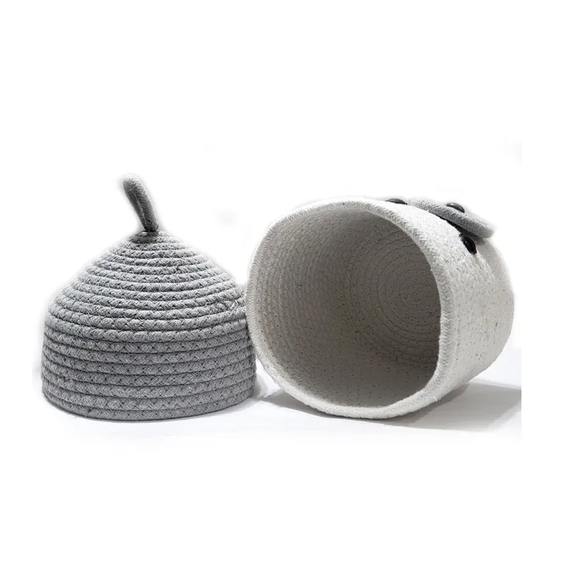 Cub Caddy Cotton Storage Basket - Grey & White