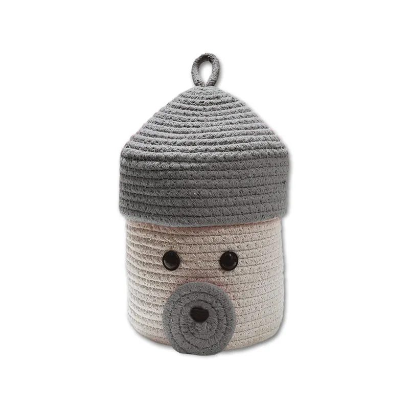 Cub Caddy Cotton Storage Basket - Grey & White