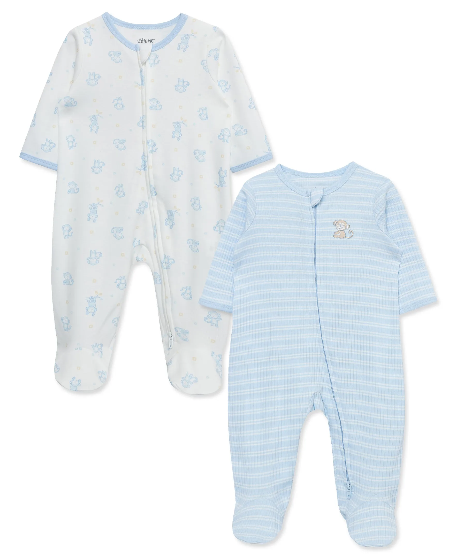 Cuddles 2-Way-Zip Footies (2-Pack)