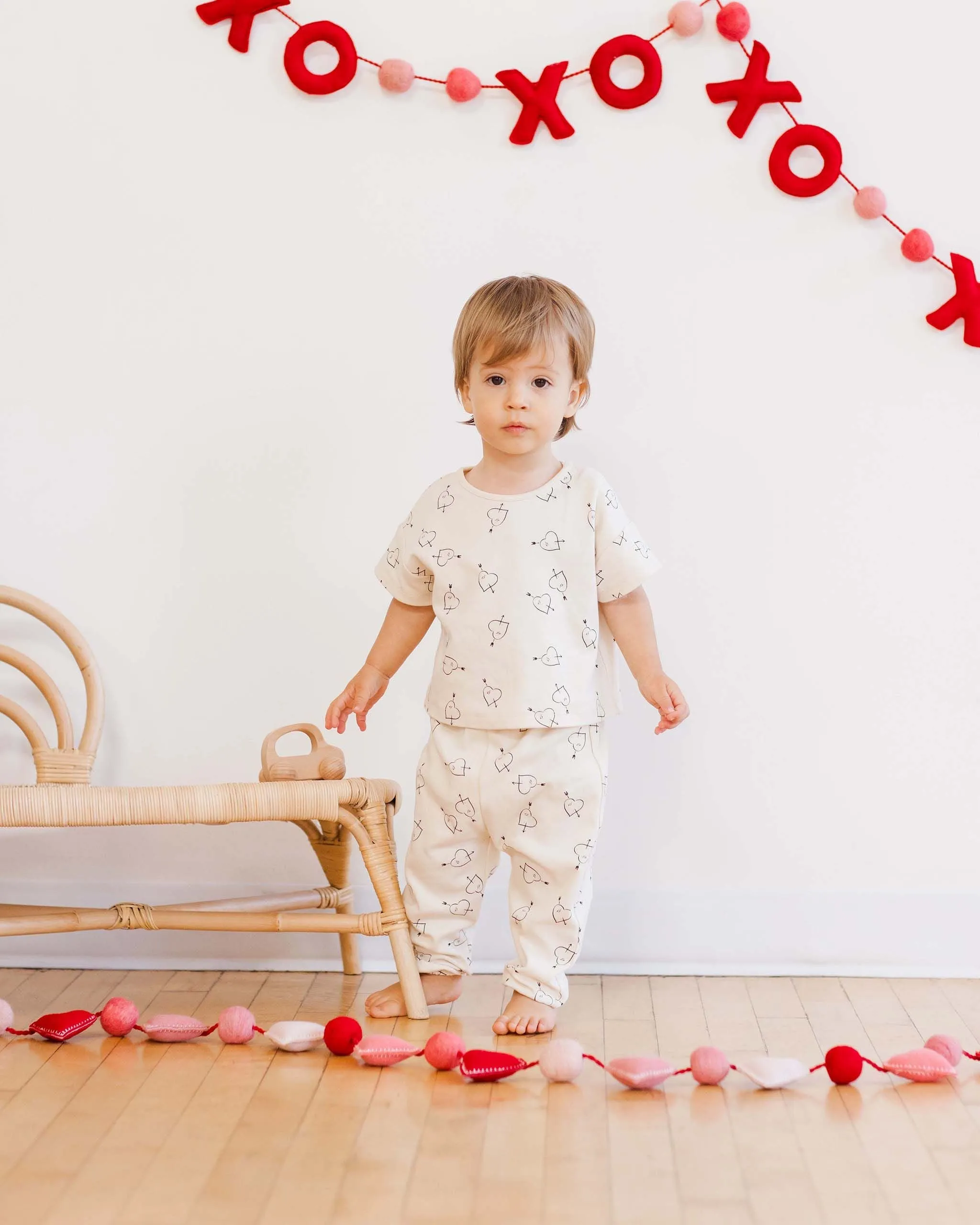 Cupid Jersey Tee & Pant Set in Natural