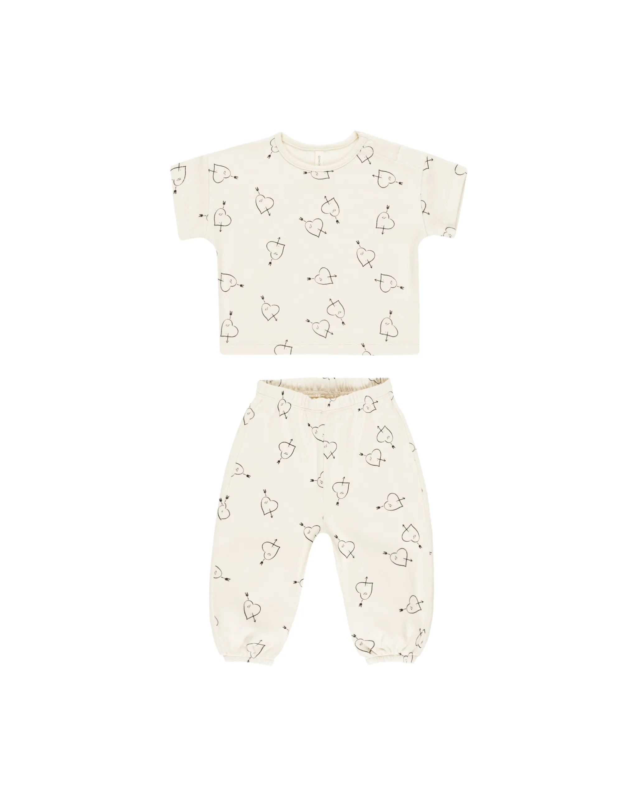 Cupid Jersey Tee & Pant Set in Natural