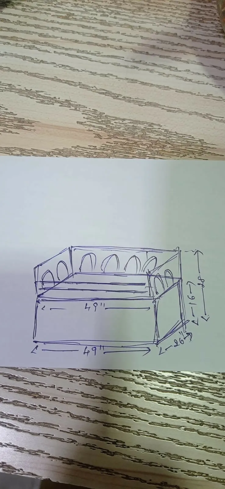 Customised Baby bed with storage, Dimensions: L49×W26×H28 inches