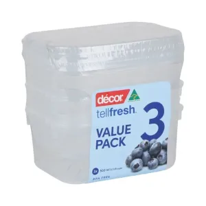 DÃ©cor Tellfresh Food Storage Box 500ml 3pk